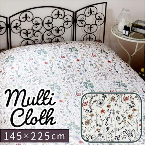 マルチカバー 北欧 通販 マルチクロス おしゃれ ソファカバー ベッドカバー ソファーカバー ベットカバー かわいい 花柄 フラワー 花 綿 コットン 布 長方形 145cm × 225cm インド綿_0