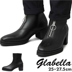BLACK �y���������zM�T�C�Y(26.0-26.5cm) �O���x�� �u�[�c �����Y glabella GLBB-215 �ʔ� �u�����h �V���[�g�u�[�c ���� �V���[�g�u�[�c �W�b�v �����Y�u�[�c ������� ���ꂢ�� �J�W���A���V���[�Y �V���v��