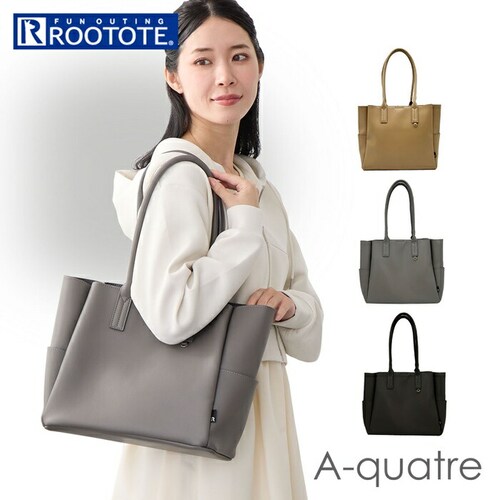 GRAY ROOTOTE ルートート トートバッグ 3661 通販 トートバック 肩掛けバッグ A4 通勤 通学 ファスナー付き レディース 横長 横型 大きめ 大容量 自立 ビジネス 大人 かわいい_0