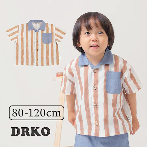 半袖 襟付き シャツ キッズ 通販 半袖シャツ 前開きシャツ ストライプシャツ 前開き 子供 おしゃれ かわいい 男の子 羽織り カジュアル 可愛い オシャレ ボーイズ 子供服 子ども服 ベビー服 A_0