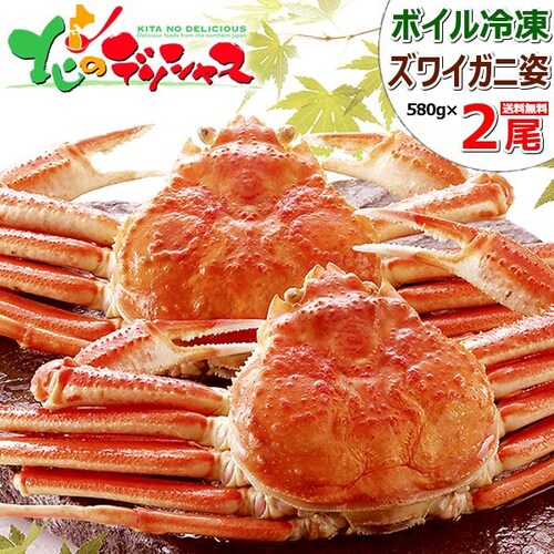 カニ ズワイガニ 580g×2尾 (姿/ボイル冷凍) ずわい蟹 海鮮 ギフト 贈り物 ご家庭用 かに 蟹 お取り寄せ【代引き不可】_0