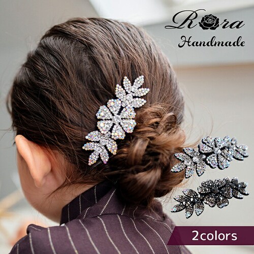 Rora バレッタ キッズ 通販 ローラ ルミエ 髪飾り 髪どめ 髪留め 大きめ キラキラ ラインストーン 女の子 子供 子ども こども フォーマル 卒園式 入学式 結婚式 発表会 七五三 パーティ _0