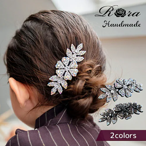 Rora バレッタ キッズ 通販 ローラ ルミエ 髪飾り 髪どめ 髪留め 大きめ キラキラ ラインストーン 女の子 子供 子ども こども フォーマル 卒園式 入学式 結婚式 発表会 七五三 パーティ _0