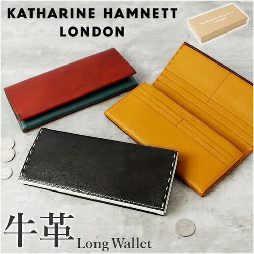 katharine hamnett キャサリン ハムネット 長財布 本革 通販 財布 お財布 さいふ ウォレット 革 レザー 大容量 薄い お札 小銭 コイン カード かぶせ かぶせ型 ブランド メン_0
