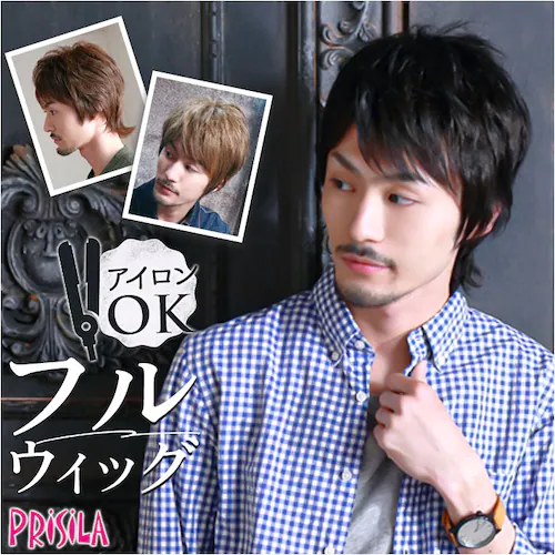 prisila プリシラ ウィッグ MA-101 メンズ 通販 オールウイッグ オールウィッグ フルウィッグ フルウイッグ 全頭かつら かつら ウイッグ メンズウィッグ カツラ 男性用 男性 PRIS_0