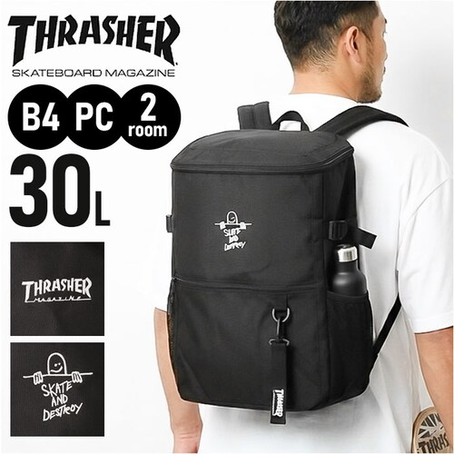 スラッシャー リュック THRASHER VJTH-0015 通販 バックパック リュックサック デイパック ブランド 通学リュック A4 通学バッグ 黒 ブラック 通学 通勤 大容量 メンズ レディ_0