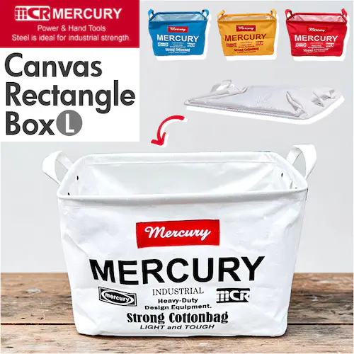 MERCURY マーキュリー レクタングル ボックス Lサイズ 通販 収納ボックス 収納 キャンバスボックス キャンバスBOX 整理整頓 BOX キャンバス キャンバス生地 キーストーン 工具入れ 取_0