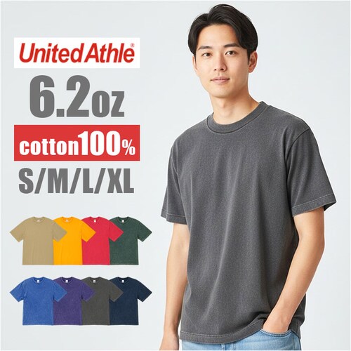 ユナイテッドアスレ 6.2オンス Tシャツ 通販 united athle 6.2OZ カットソー tシャツ 半袖 天竺編み 綿100% メンズ 紳士 男性 男子 夏 春夏 カジュアル 無地 シンプル_0