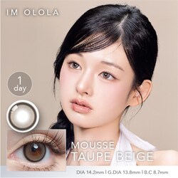 �yMousse Taupe Beige�z�J���R�� OLOLA 1DAY �I�[���� �����f�[ �yBC�z8.6���� �yDIA�z14.2mm �y�ܐ����z38% �x���� �x�Ȃ�