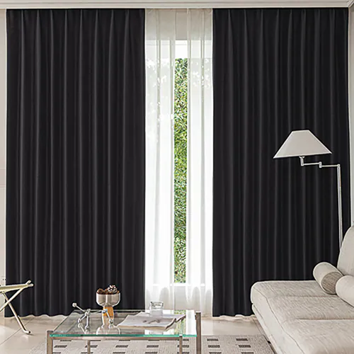 �y���������z�����Ղ�100%���S�Ռ��J�[�e�� �`��L�� 100X135cm �Q���g �u���b�N_0