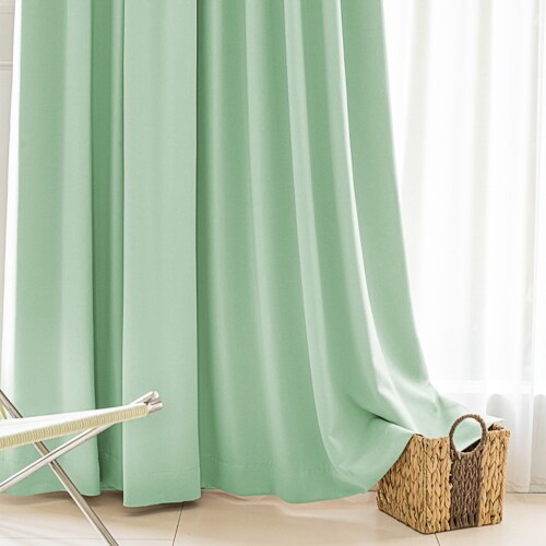 【送料無料】光を遮る1級遮光カーテン 100X178cm 2枚組 グリーン_0