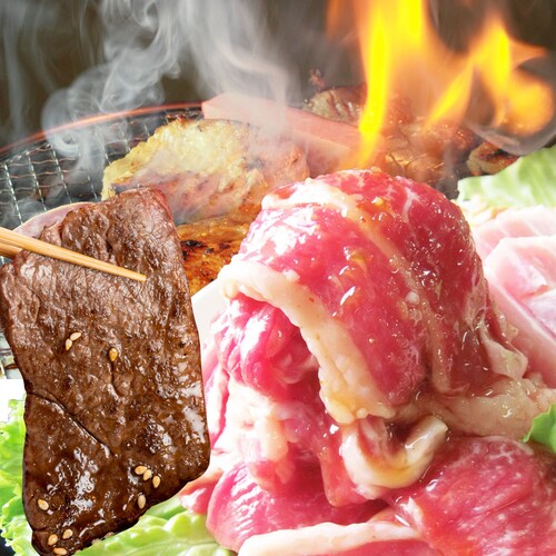 【しゃぶまる】肉 焼肉 牛肉 国産牛入り ランプ&カルビミックス焼肉500g 赤身 贅沢 おトク お徳用 肉 通販 グルメ アウトドア お家焼肉 レジャー バーベキュー 食材 セット_0