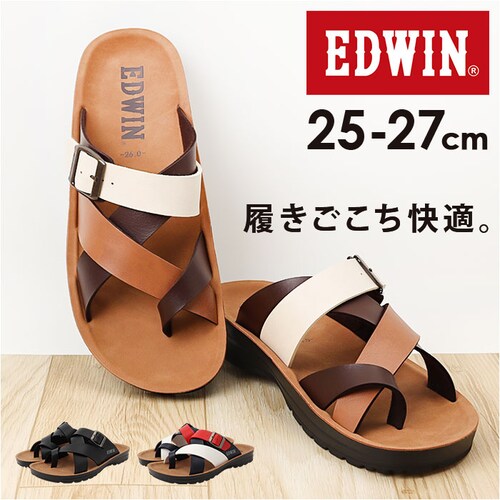マルチブラウン 27cm EDWIN サンダル 通販 コンフォートサンダル サンダルシューズ EW5114 トングサンダル 紳士サンダル エドウィン 靴 シューズ メンズ エドウイン 春 夏 春夏 歩_0