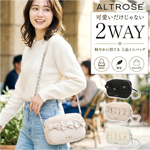 IVORY altrose ショルダーバッグ 333422 通販 アルトローズ ショルダーバック 斜めがけバッグ 肩掛けバッグ レディース 小さめ リボン かわいい おしゃれ 可愛い オシャレ 旅行 _0