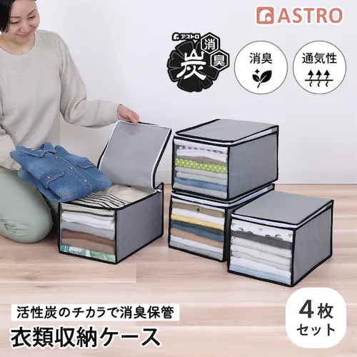 このサイズが欲しかった!高20cm 活性炭衣類整理袋 4枚組_0