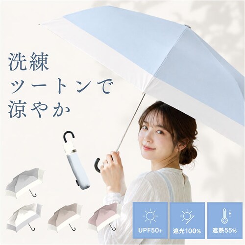 ラベンダー Nakatani 日傘 通販 晴雨兼用傘 折りたたみ傘 926-074 UV ニュアンス バイカラー 傘 レディース かさ カサ アンブレラ Parasol 55cm UVカット 中谷 ナ_0