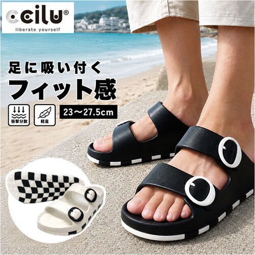BLACK 26.5cm ccilu �`�� �T���_�� �ʔ� �����Y�T���_�� HORIZON CHECK SANDAL eva�T���_�� �C ���� �V���[�Y �O���� �����Y �y�� �y�� ���f�B�[�X ���j�Z_0