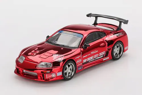【送料込み価格】MINI GT 1/64 Toyota スープラ (A80) GT-300 Top Secret レッドクロム(右ハンドル)_0