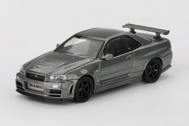 �y�������݉��i�zMINI GT 1/64 Nissan �X�J�C���C�� GT-R �_�[�N���^���O���[(NISMO BNR34 CRS �o�[�W����)(�E�n���h��)