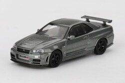 �y�������݉��i�zMINI GT 1/64 Nissan �X�J�C���C�� GT-R �_�[�N���^���O���[(NISMO BNR34 CRS �o�[�W����)(�E�n���h��)
