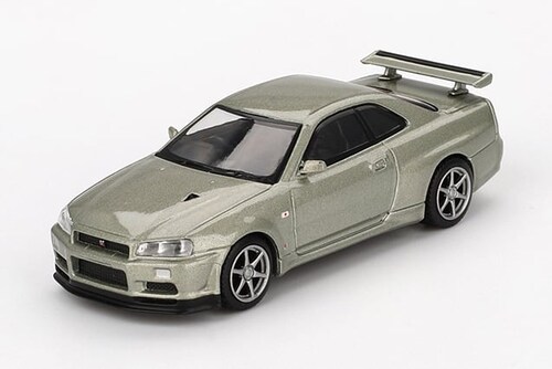 【送料込み価格】MINI GT 1/64 Nissan スカイライン GT-R R34 VスペックII Nur ミレニアムジェイド(右ハンドル)_0