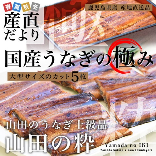 鹿児島県産 山田水産の極上国産うなぎ蒲焼「山田の粋(やまだのいき)」(大型サイズのカット真空80g×5枚) 送料無料 鰻蒲焼 ウナギ【ご注文後3日から18日以内に発送します】_0