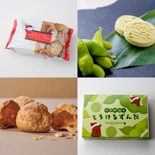 【仙台土産に!】クマの手シューラスクプレーン×とろけるずんだ 仙台みやげセット 焼き菓子 洋菓子 プチギフト スイーツ 送料無料_0