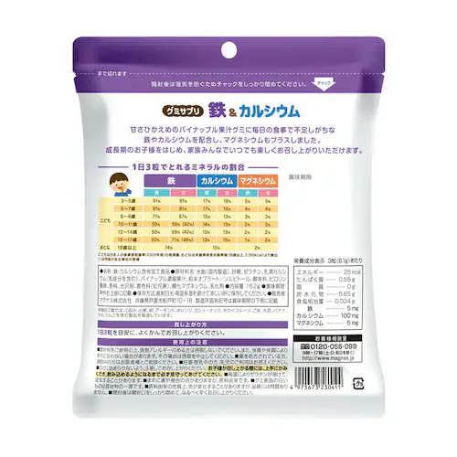 コプリナ グミサプリ 鉄&カルシウム 60粒 20日分(パイナップル味)_15