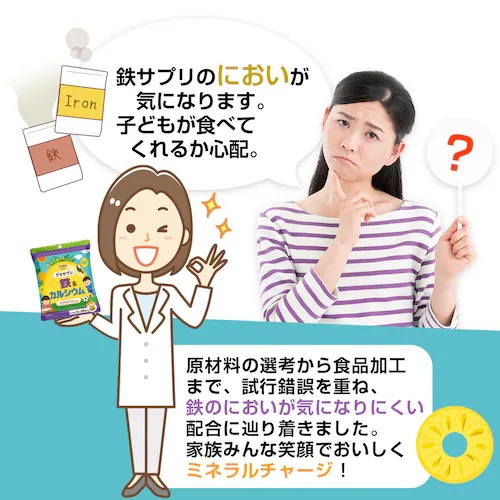 コプリナ グミサプリ 鉄&カルシウム 60粒 20日分(パイナップル味)_25
