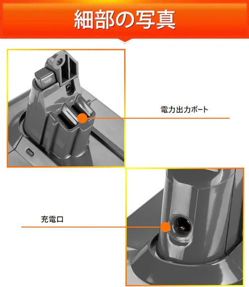 ダイソン バッテリー 互換 3000mAh dyson V6 SV07 SV09 DC58 DC59 DC72互換 21.6V 3.0Ah 認証済み 壁掛けブラケット対応 掃除機パーツ 交換用充電電池_6