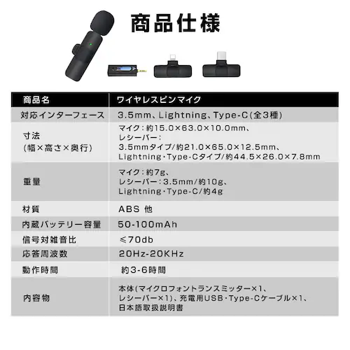 CX}CN s}CN 3.5mm lightning Type C S3 ݒsv X}z[d\ Nbv 360W mCYy zM Vlog PC iPhone Androi_13