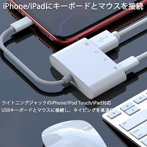 iPhone 4in1変換アダプタ Lightning充電ジャック USB3.0ポート SD/TFカードリーダー iPadライトニング データ転送 バックアップ PDFファイル 保存移動_5