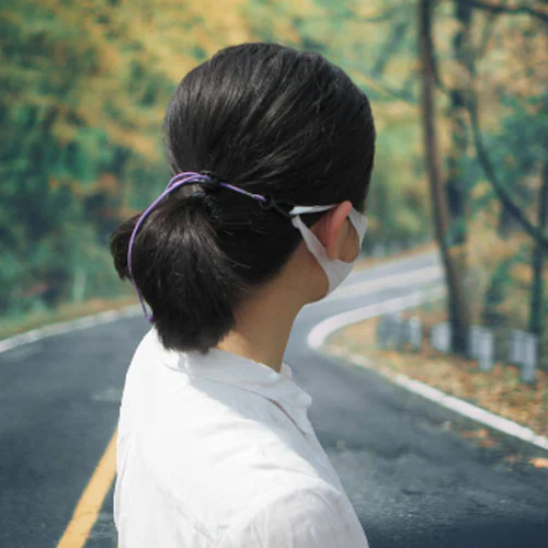 弾力ゴムマスク用ネックストラップ 黒 アジャスター付き 丸紐(ゴムロープ)マスクチェーン マスク仮置 置く場所に困らない マスクバンド 落下防止ネックレス_3