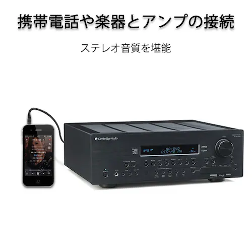 3.5mmオス RCAオス 3メートル 変換ケーブル  RCA赤/白端子⇔3.5mm AUX 端子 変換アダプタ 3m AV 2Pin スマホ スピーカー アンプ オーディオ設備の接続_5