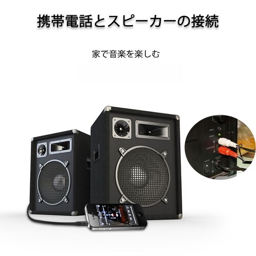 3.5mmオス RCAオス 3メートル 変換ケーブル  RCA赤/白端子⇔3.5mm AUX 端子 変換アダプタ 3m AV 2Pin スマホ スピーカー アンプ オーディオ設備の接続_7