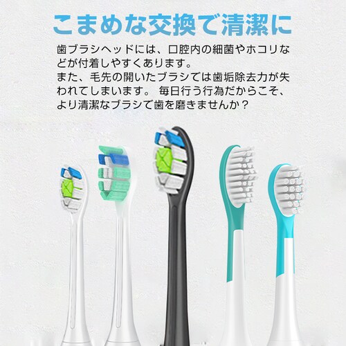 電動歯ブラシヘッド 歯垢除去 替えブラシ 4個セット 口臭対策 フィリップス 互換 ソニッケアー 個別包装 ステイン プラーク除去 口腔ケア 音波振動 スペア 予備_1