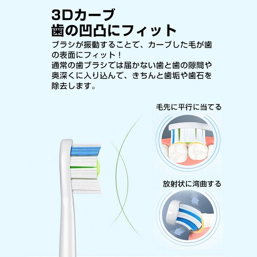 電動歯ブラシヘッド 歯垢除去 替えブラシ 4個セット 口臭対策 フィリップス 互換 ソニッケアー 個別包装 ステイン プラーク除去 口腔ケア 音波振動 スペア 予備_5