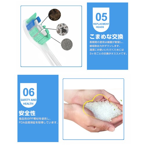 電動歯ブラシヘッド 歯垢除去 替えブラシ 4個セット 口臭対策 フィリップス 互換 ソニッケアー 個別包装 ステイン プラーク除去 口腔ケア 音波振動 スペア 予備_9