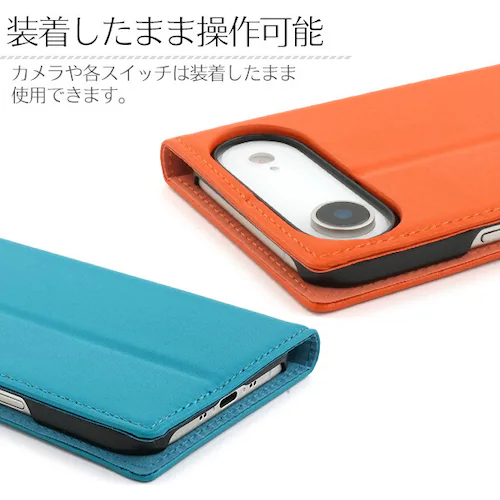 【オレンジ】 iPhone Air ケース 手帳型 iPhoneAir シープスキン レザー カバー 手帳 手帳型ケース  iPhoneケース おしゃれ かわいい スタンド カード収納 薄い 本革 革_5