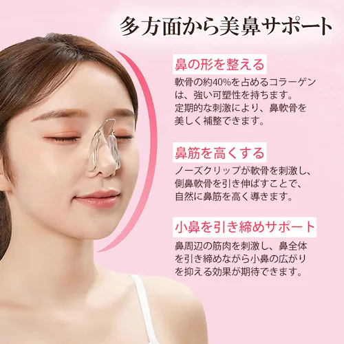 鼻クリップ ノーズクリップ 鼻 高く 美鼻 小鼻 鼻用 ノーズフィット サポート グッズ 軽量 シリコン 男女兼用 フィット アイテム ケアグッズ メンズ レディース_2