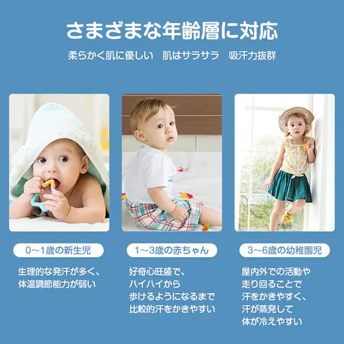 汗取りパッド 3枚組 ベビー 赤ちゃん キッズ 子供 綿100% ガーゼ4層 背中 吸汗 通気性 ポケット 可愛い コットン 肌に優しい 肌着 洗い替え 春 夏 秋 汗疹対策_6