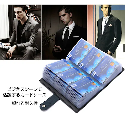カードケース メンズ レディース 大容量 名刺入れ クレカ 102枚収納 本革 牛革 高級 カードホルダー カード収納 カードバッグ 手帳型 黒 ピンク_2