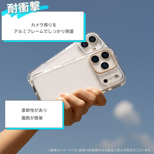 iPhone 17 カメラ保護ハイブリッドケース 「mycam」 シャンパンゴールド_4