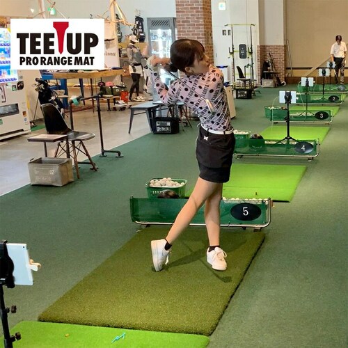 ウッドッティーを刺せるプロ仕様 TEEUP PRO RANGE MAT 150×100cm HIYOKOボール3パック18球同梱 高重量12kg 35mm超厚ボリューム芝_10