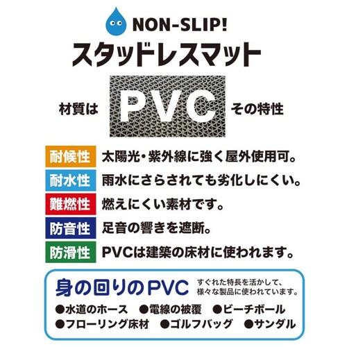 玄関 マット 出入口 滑り止めマット スタッドレスマット 90cm×80cm 4枚同梱セット グレー 高規格 6mm厚 ゴムマットすべりどめ_15