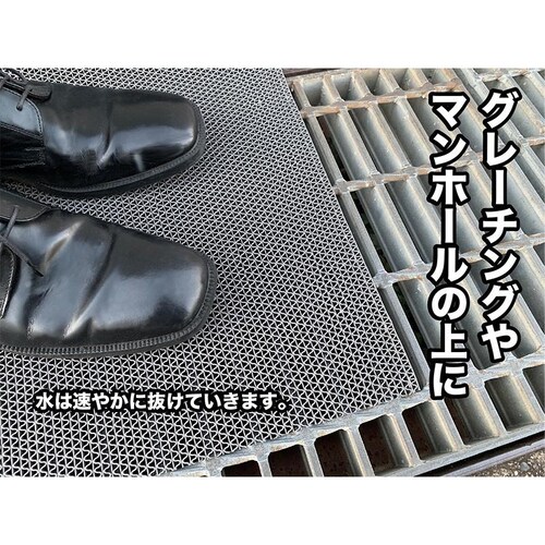 玄関 マット 出入口 滑り止めマット スタッドレスマット 90cm×80cm 3枚同梱セット グレー 高規格 6mm厚 ゴムマットすべりどめ_16