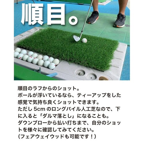 深ラフ芝 ゴルフ練習マット 100cmx150cm 重量 特大スタンス&ショットマット 5cmの深ラフ ショット 練習 人工芝 ゴルフ マット アイアン アプローチ_3