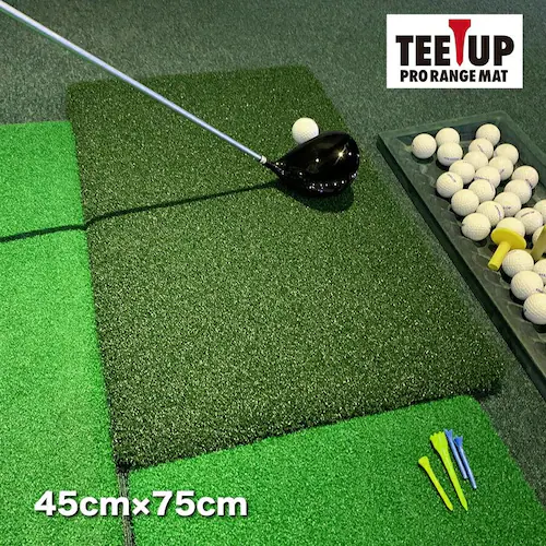 ウッドッティーを刺せるプロ仕様 TEEUP PRO RANGE MAT 45×75cm HIYOKOボール3パック18球同梱 高重量2.7kg 35mm超厚ボリューム芝_12