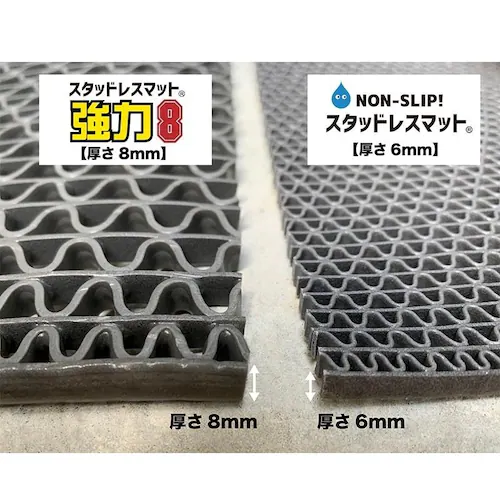 雨の日安心 滑り止めドアマット 120cm×90cm 業務用8mm厚 強力ゴーリキエイト 滑り止めマット グレー_9