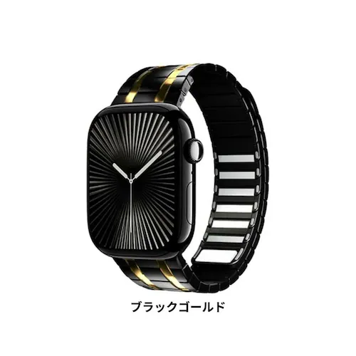 【BELTIES】アップルウォッチバンド Apple Watch用 42mm 44mm 45mm 46mm 49mm ブラック マグネット 磁石 ステンレス Ultra2 / Ultra / 10 /_6